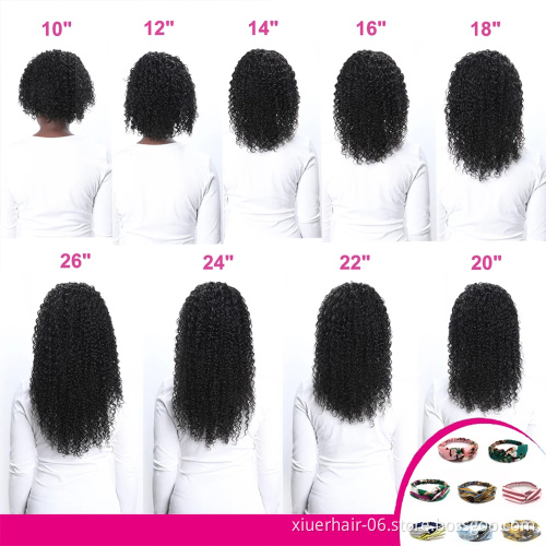 Headband Wig Human Hair Kinky Curly, Cuticle Aligned Human Hair Headband Wigs for Black Women